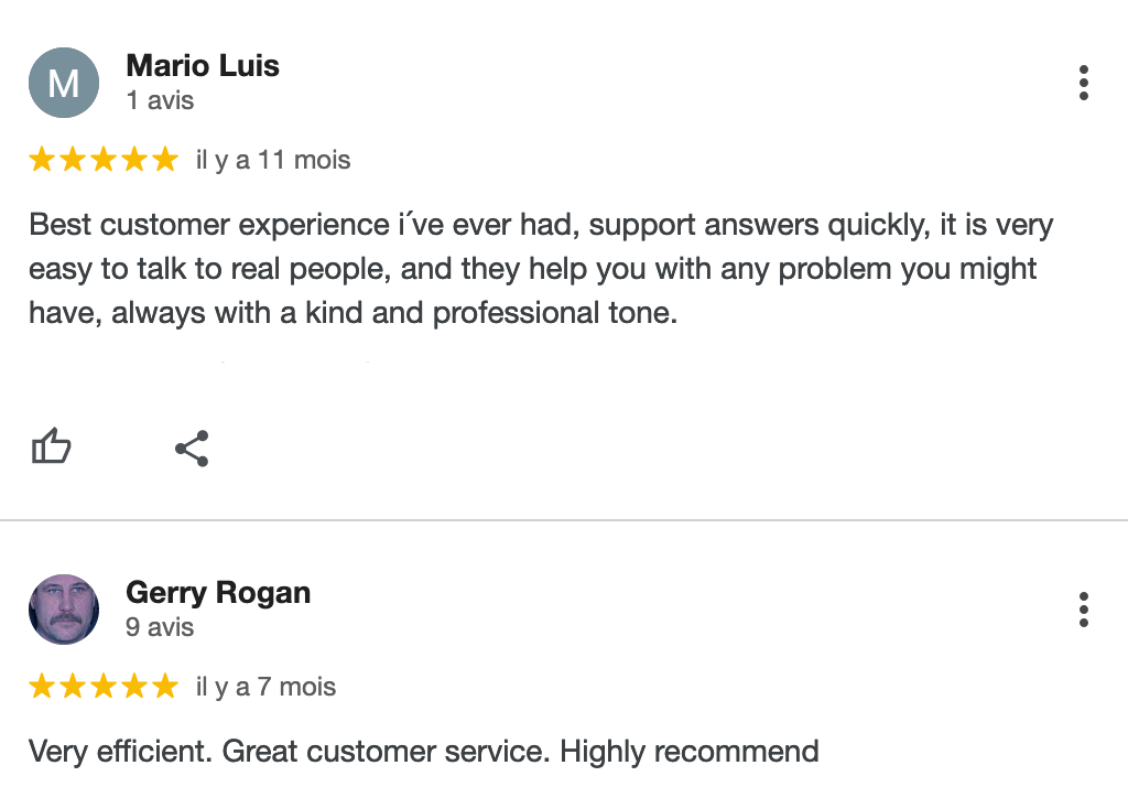 Google reviews of NitroPack.