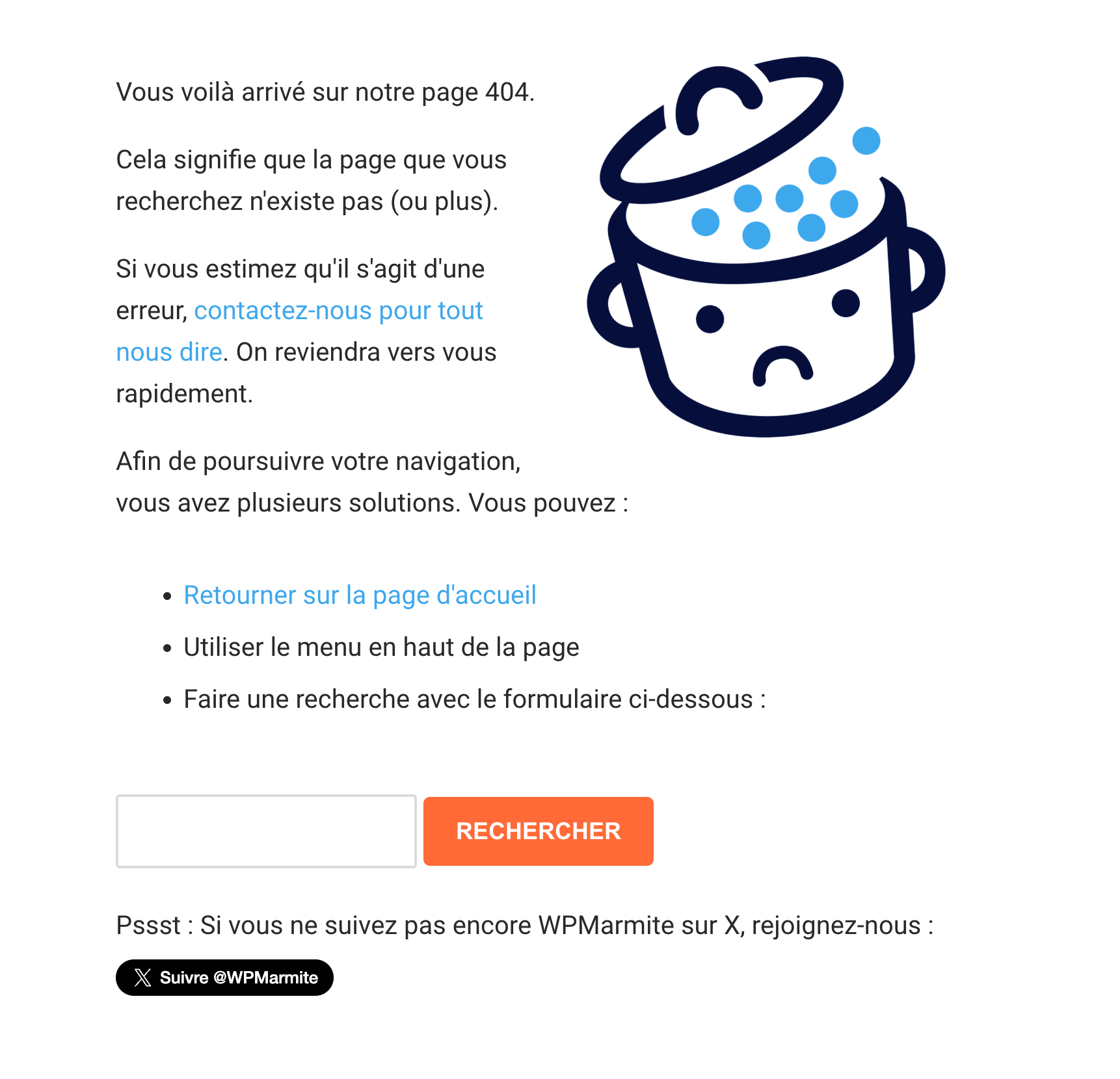 La page 404 de WPMarmite