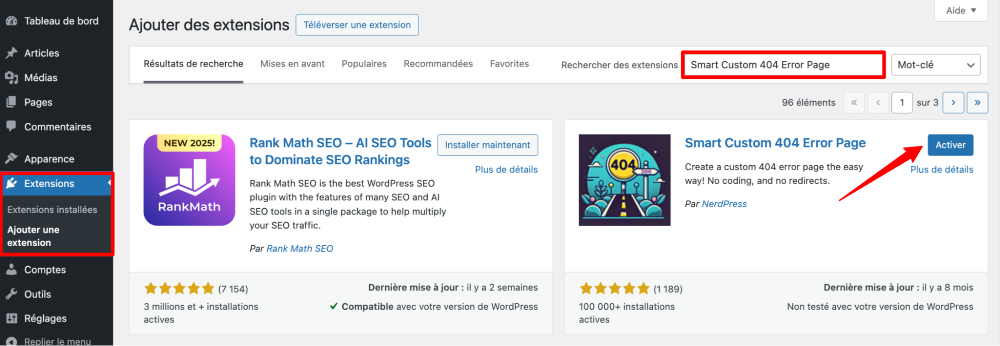 Le plugin Smart Custom 404 Error Page