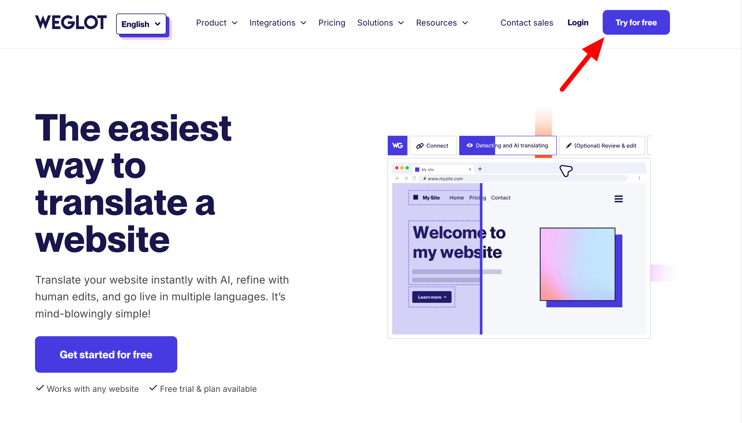 Weglot offers a free trial.