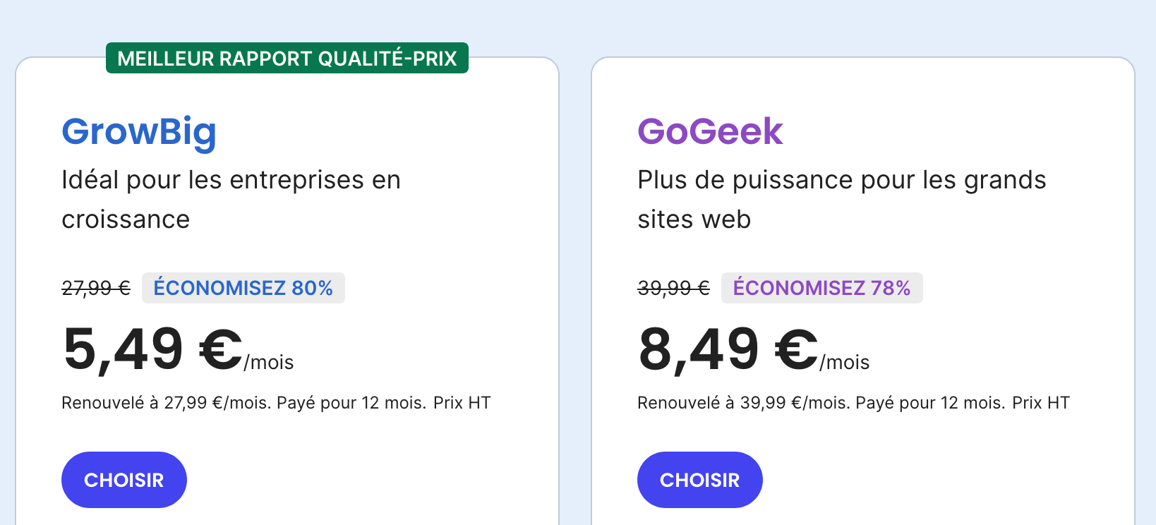 Les services d'hébergement pour les pros de SiteGround.