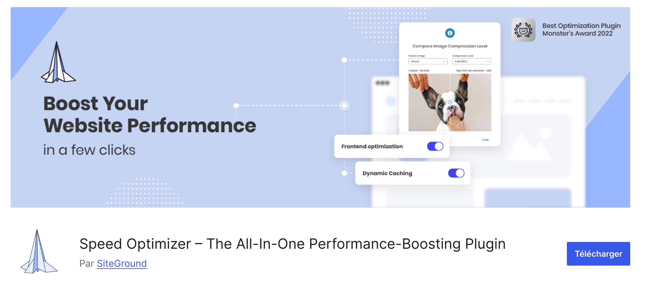 L'extension Speed Optimizer de SiteGround.