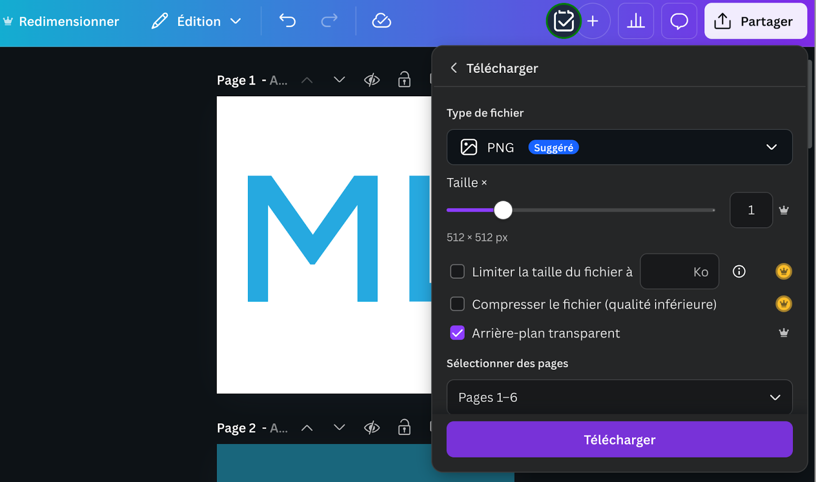 export-png-fon-transparent-canva Exportation de la favicon en PNG, fond transparent avec Canva