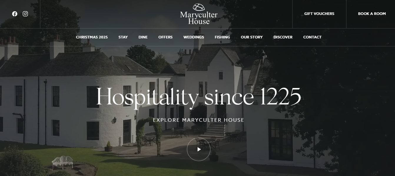 Le site internet de Maryculter House, chambre d'hôtes en Écosse.