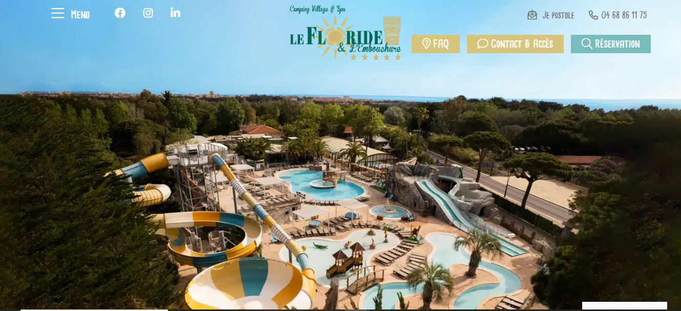 Le site web du Camping Le Floride.
