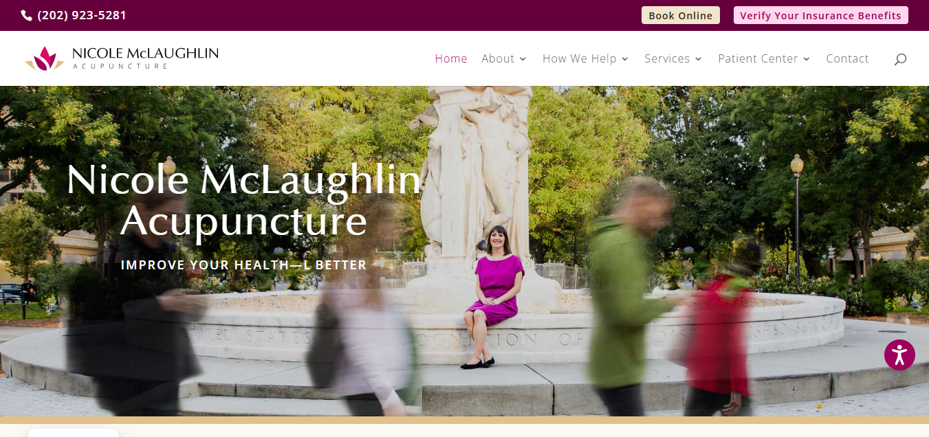 Le site web de Nicole McLaughlin Acupuncture.