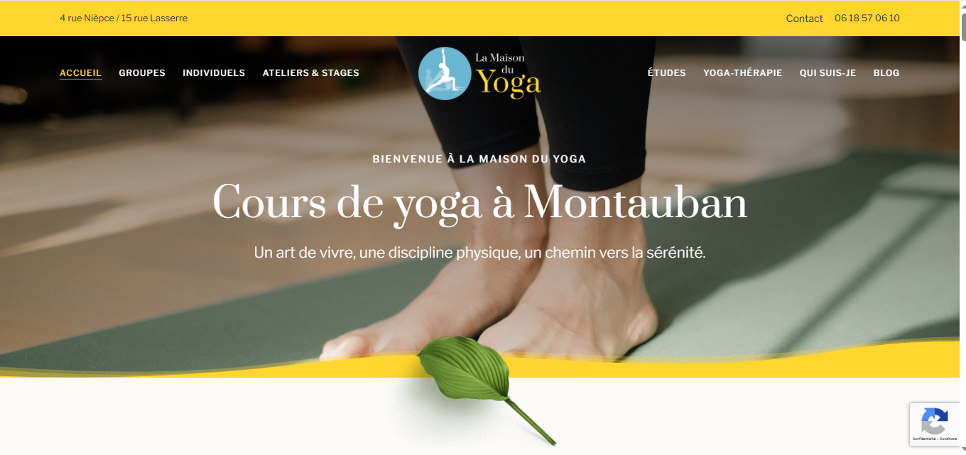 Le site web de la Maison du Yoga.