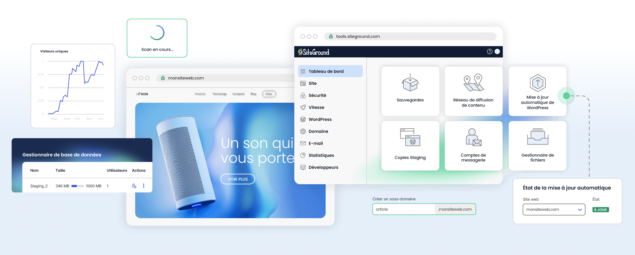 L'outil Site Tools de SiteGround.