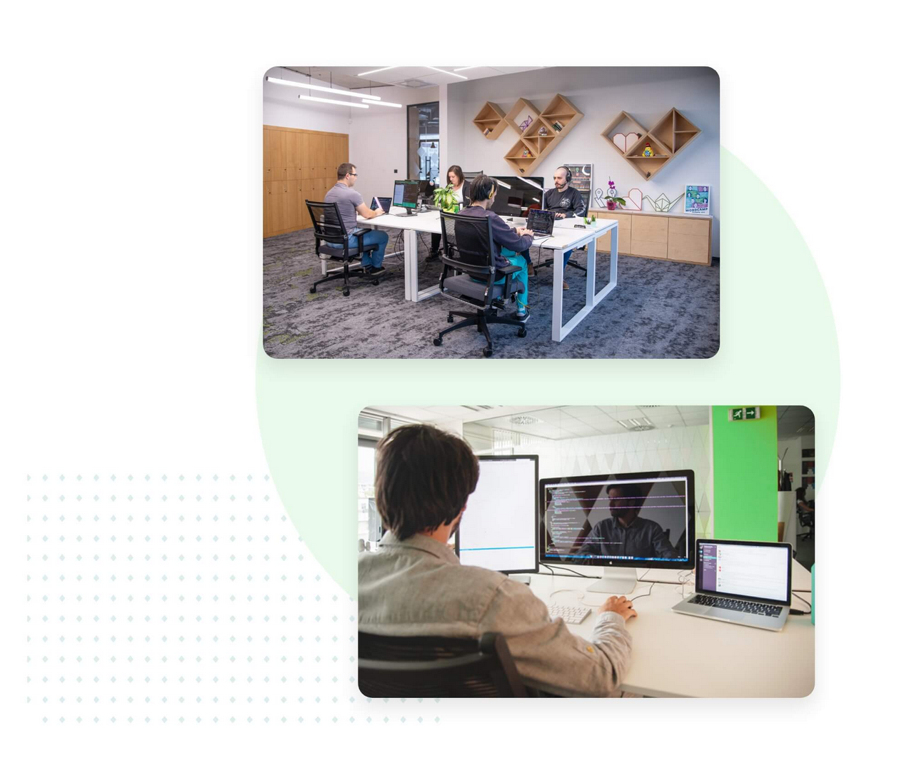 Photos of IT support people.