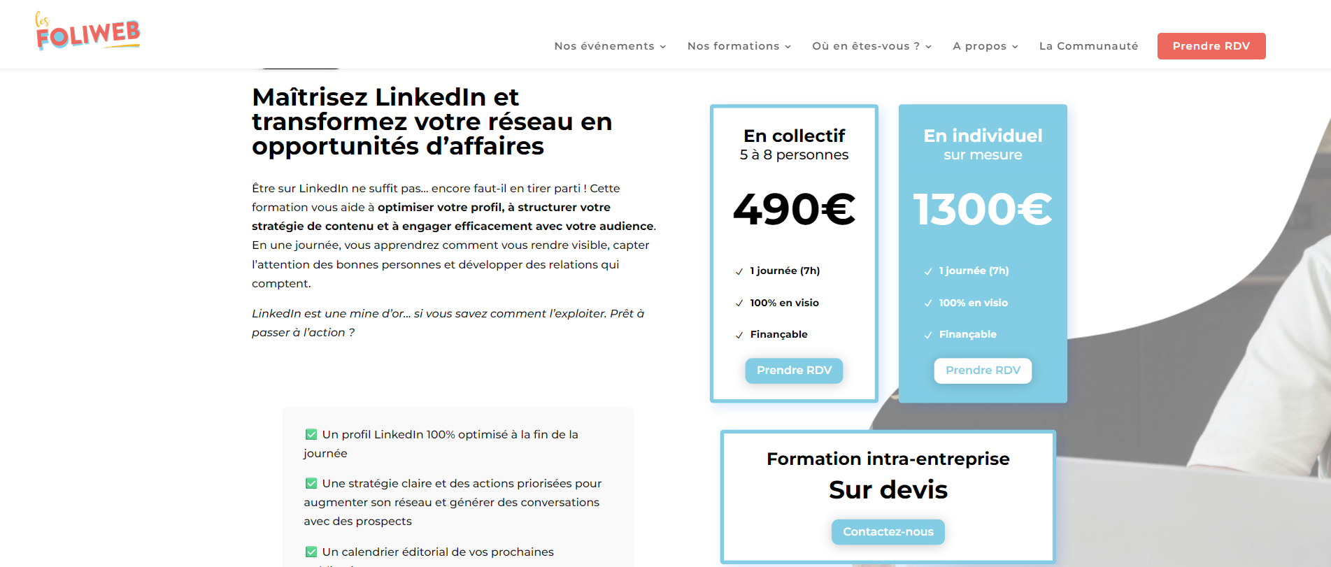 La formation LinkedIn de Foliweb