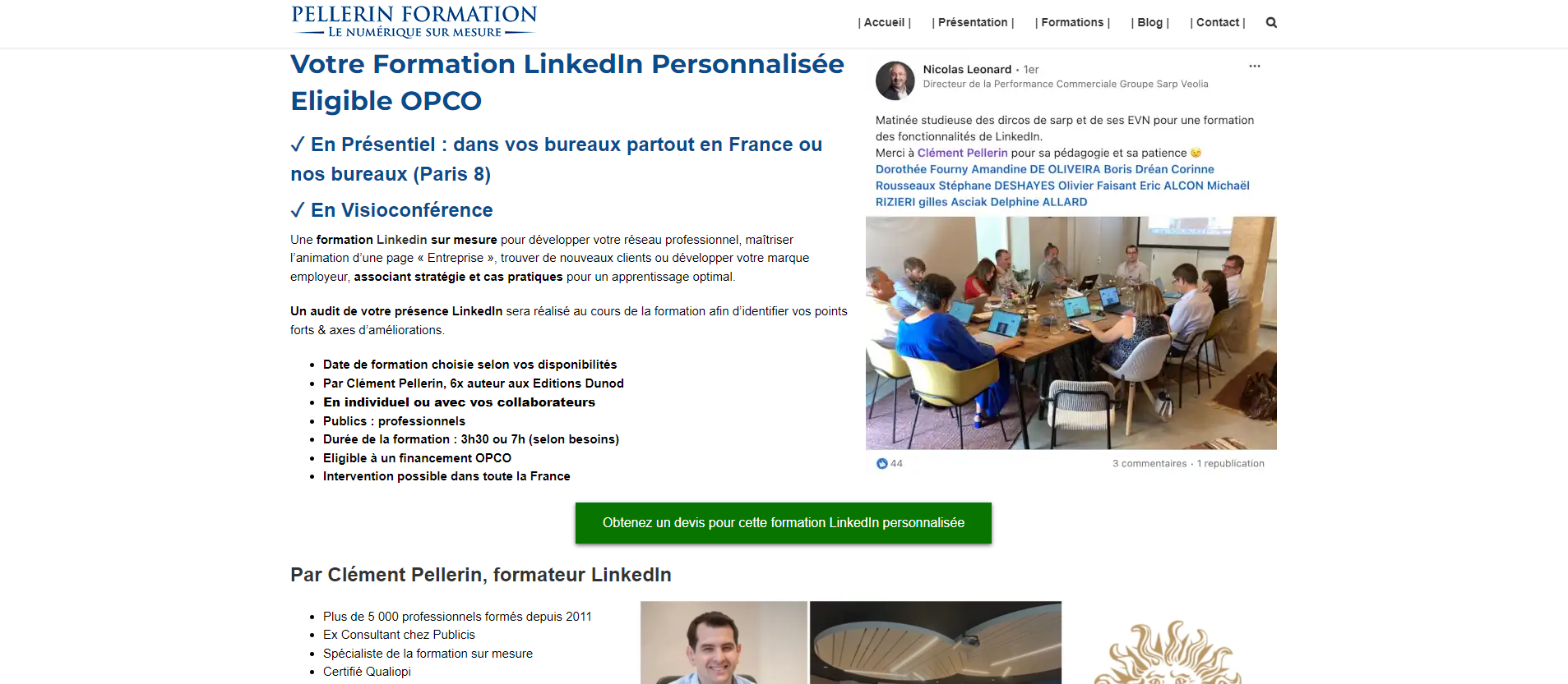 La formation LinkedIn de Pellerin Formation