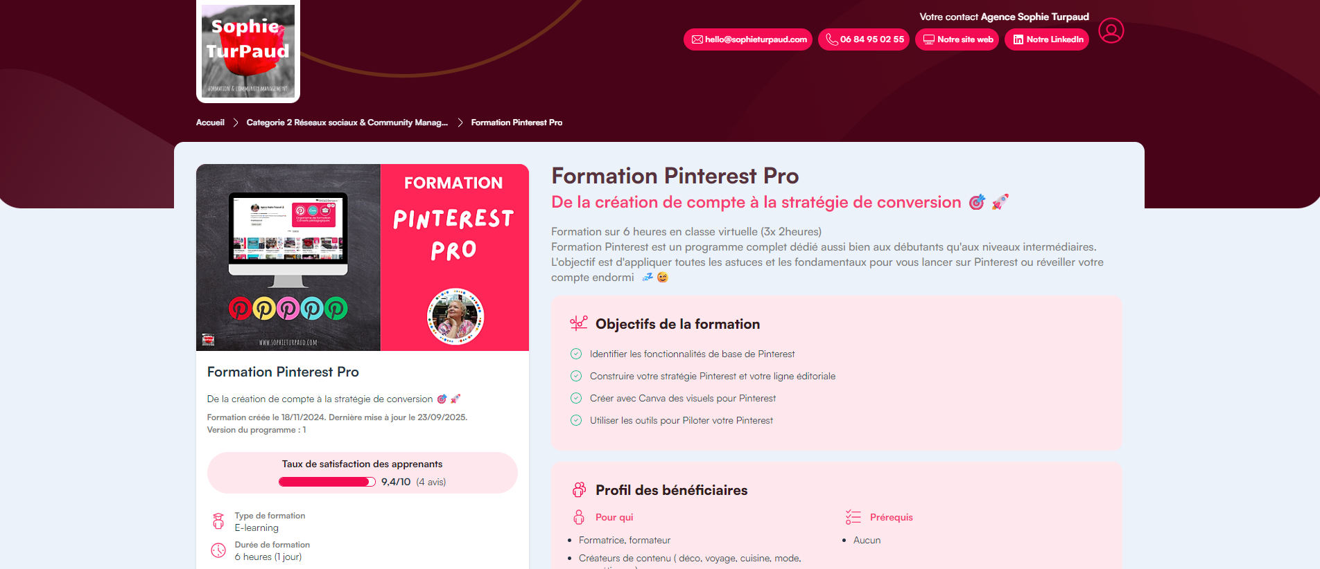 La formation Pinterest Pro de Sophie Turpaud-Amalvy