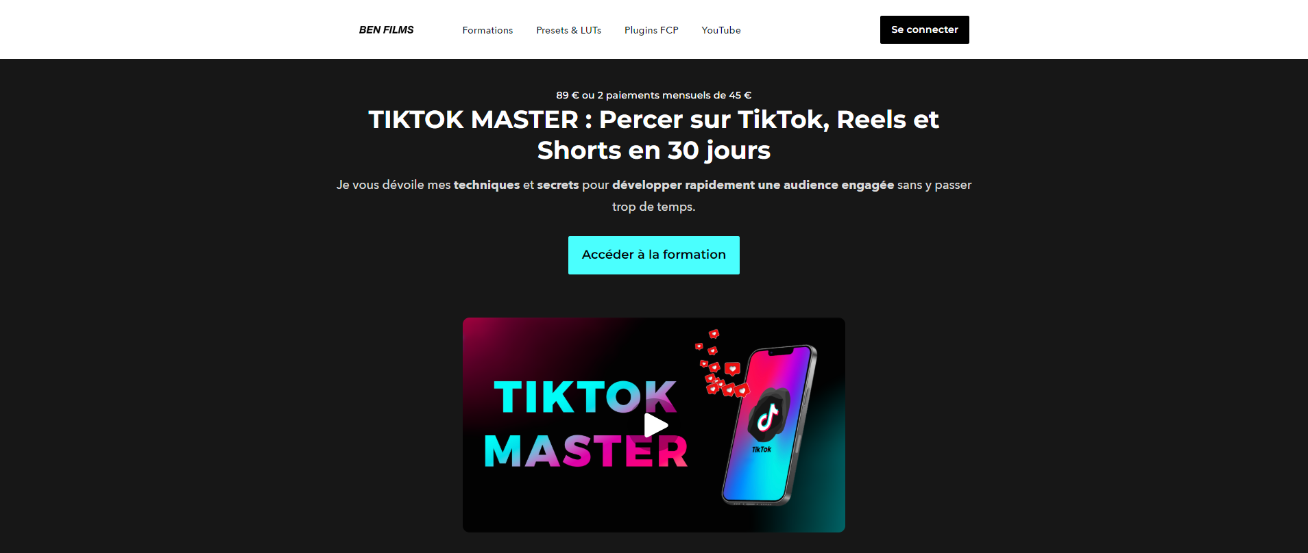 La formation TikTok Master de Ben Films