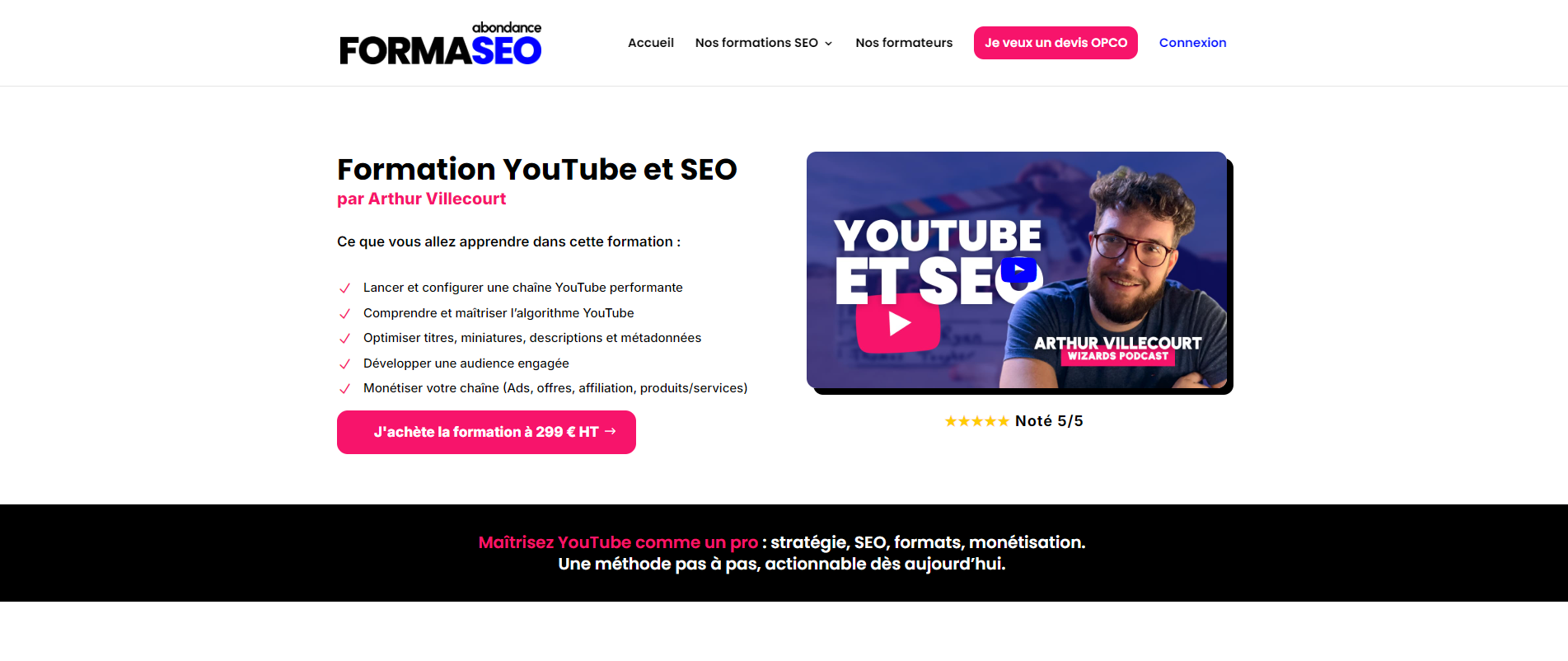 La formation YouTube de FormaSEO