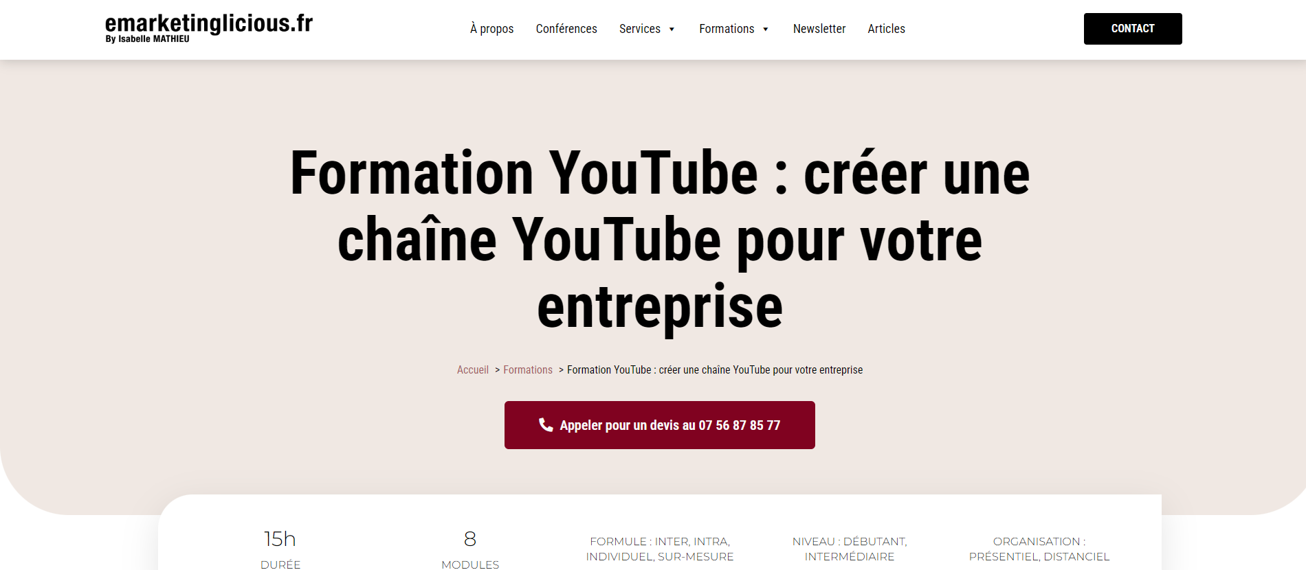 La formation YouTube de eMarketinglicious