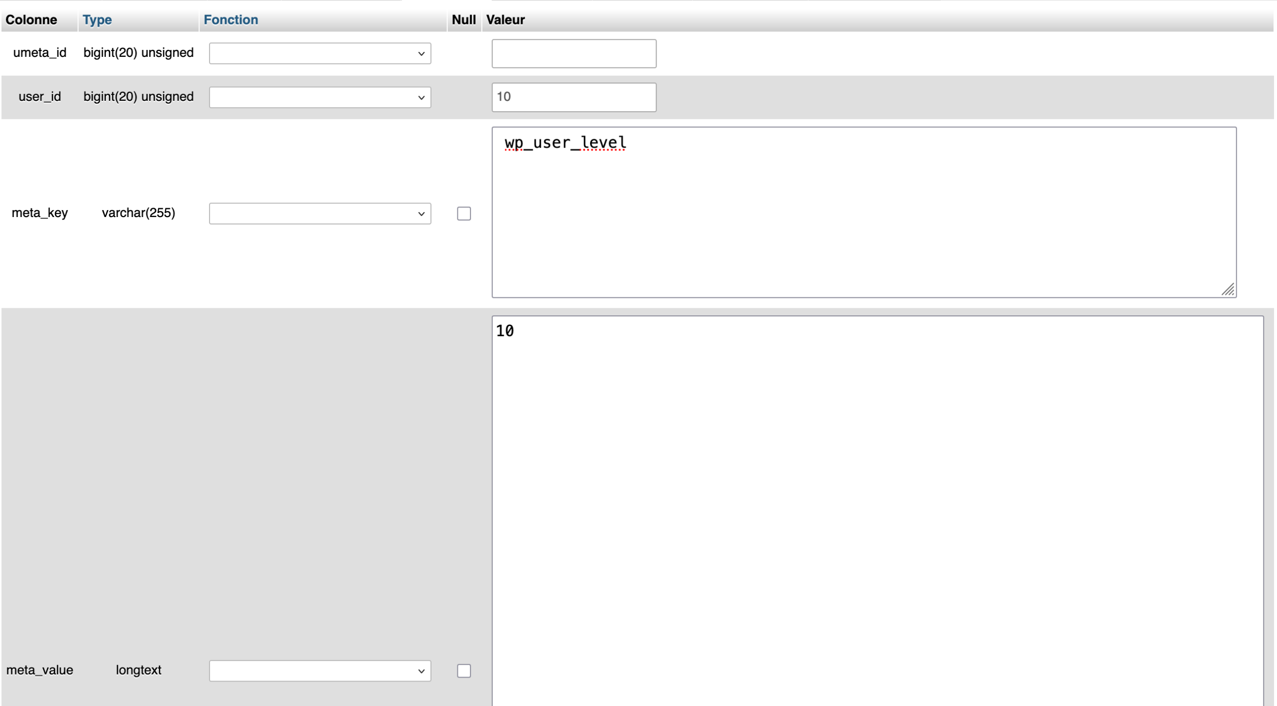 Infos phpMyAdmin.