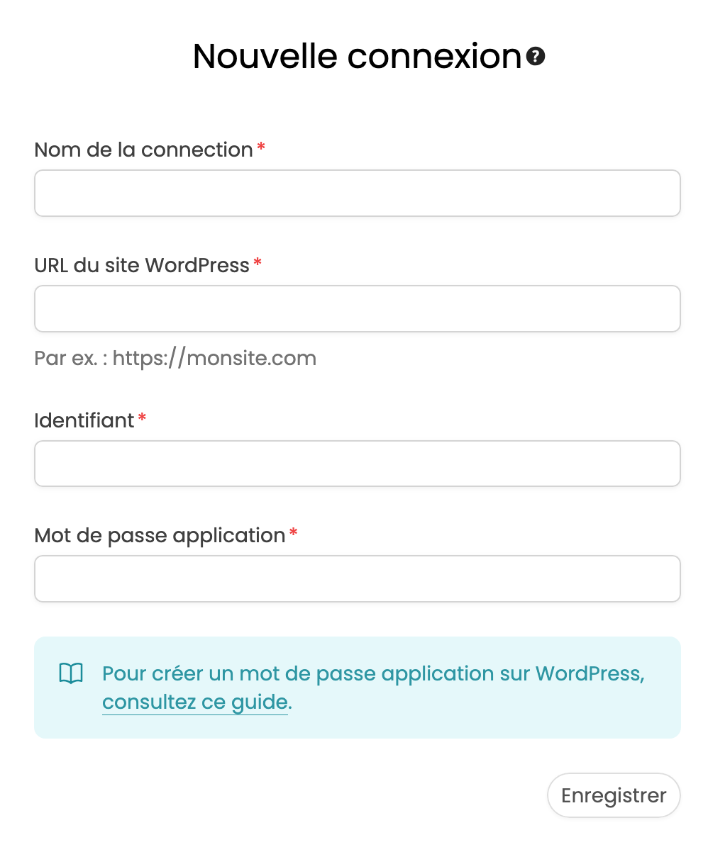 Connexion de Wisewand à WordPress.