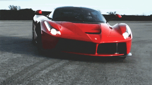 A Ferrari on a race track.