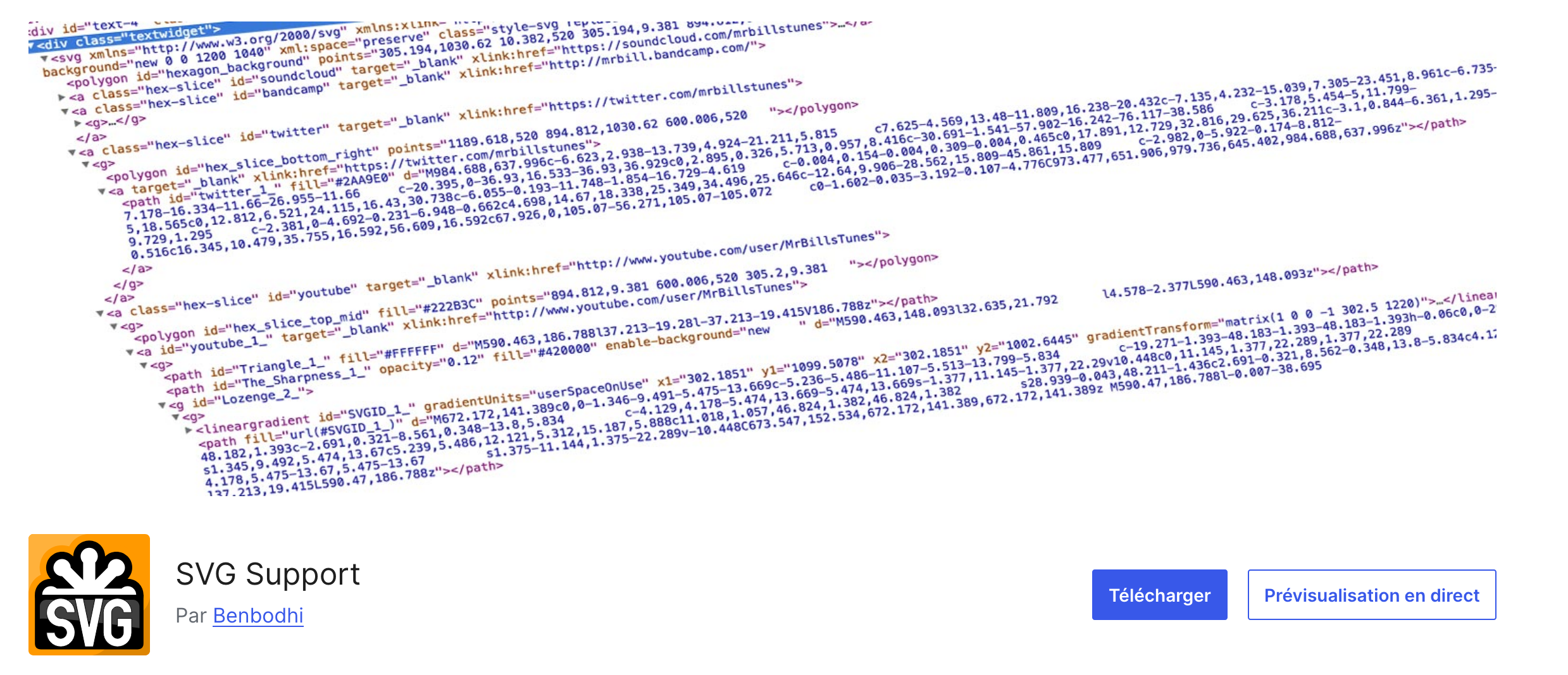 L'extension WordPress SVG Support.