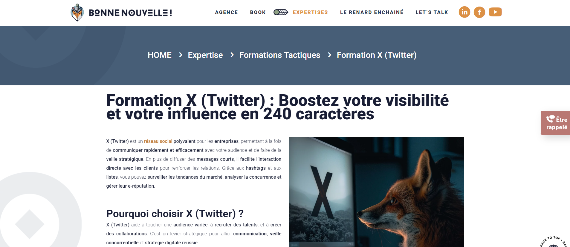 La formation X (ex Twitter) de Bonne Nouvelle