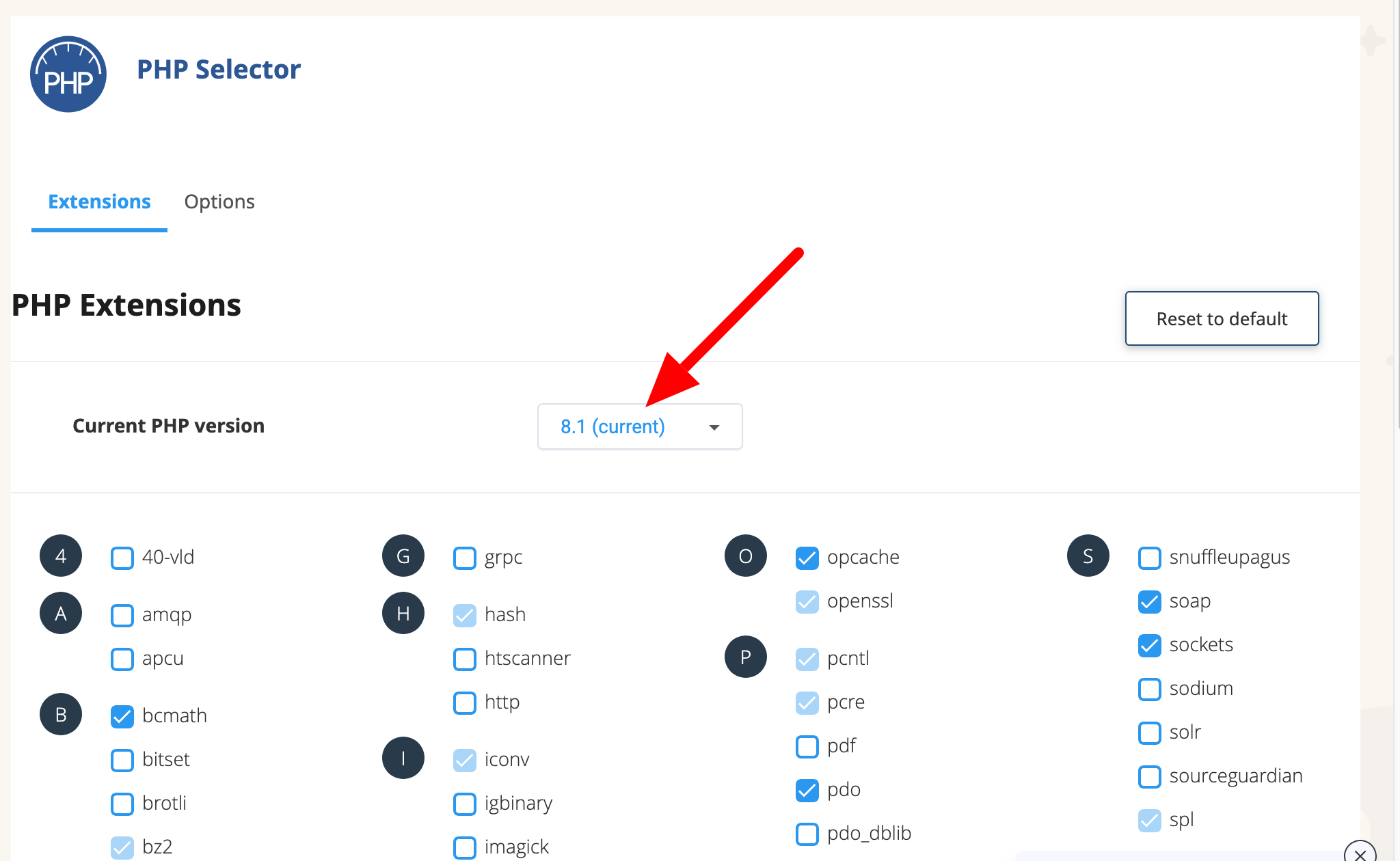 Changing PHP version on cPanel.
