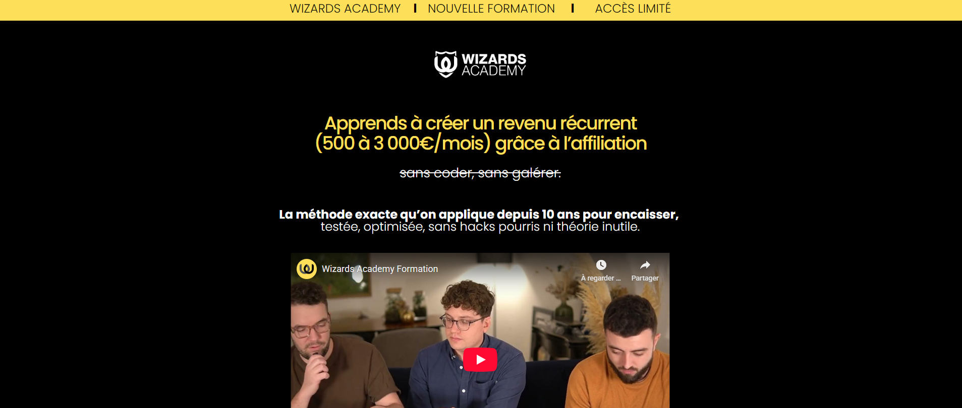 La formation affiliation de la Wizards Academy