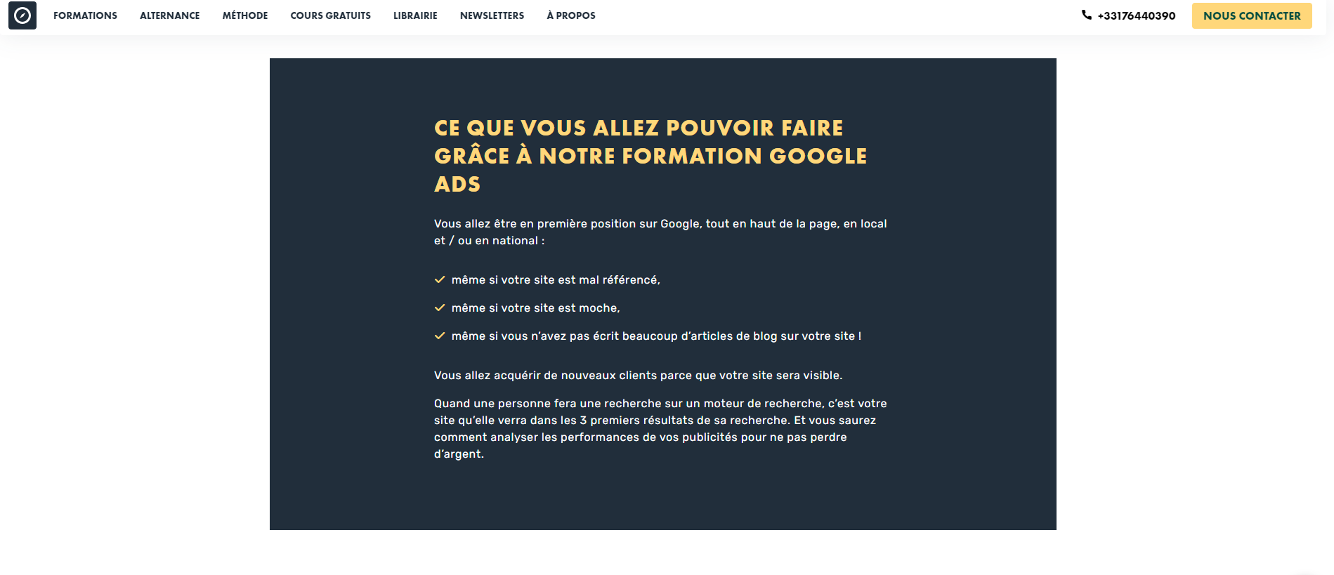 La formation Google Ads de LiveMentor