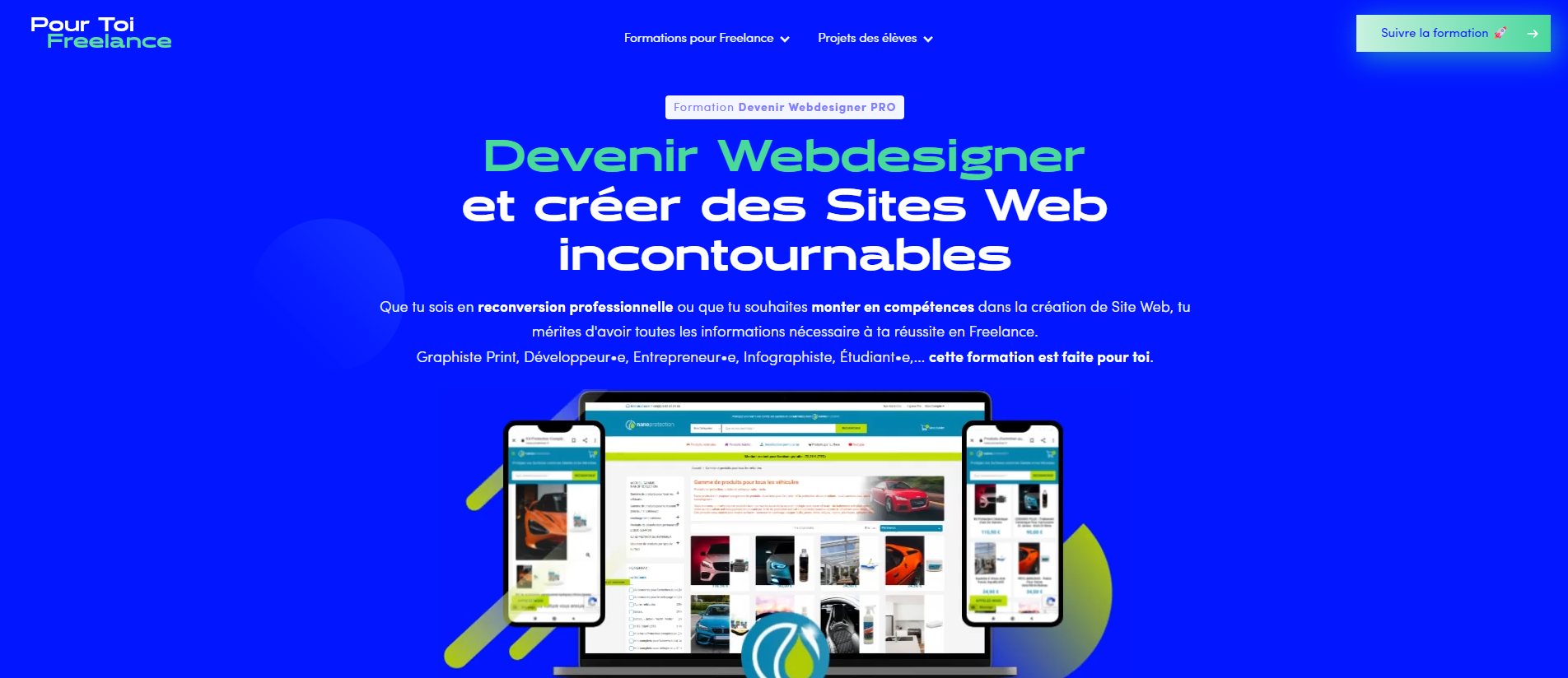 La formation webdesign de Pour Toi Freelance