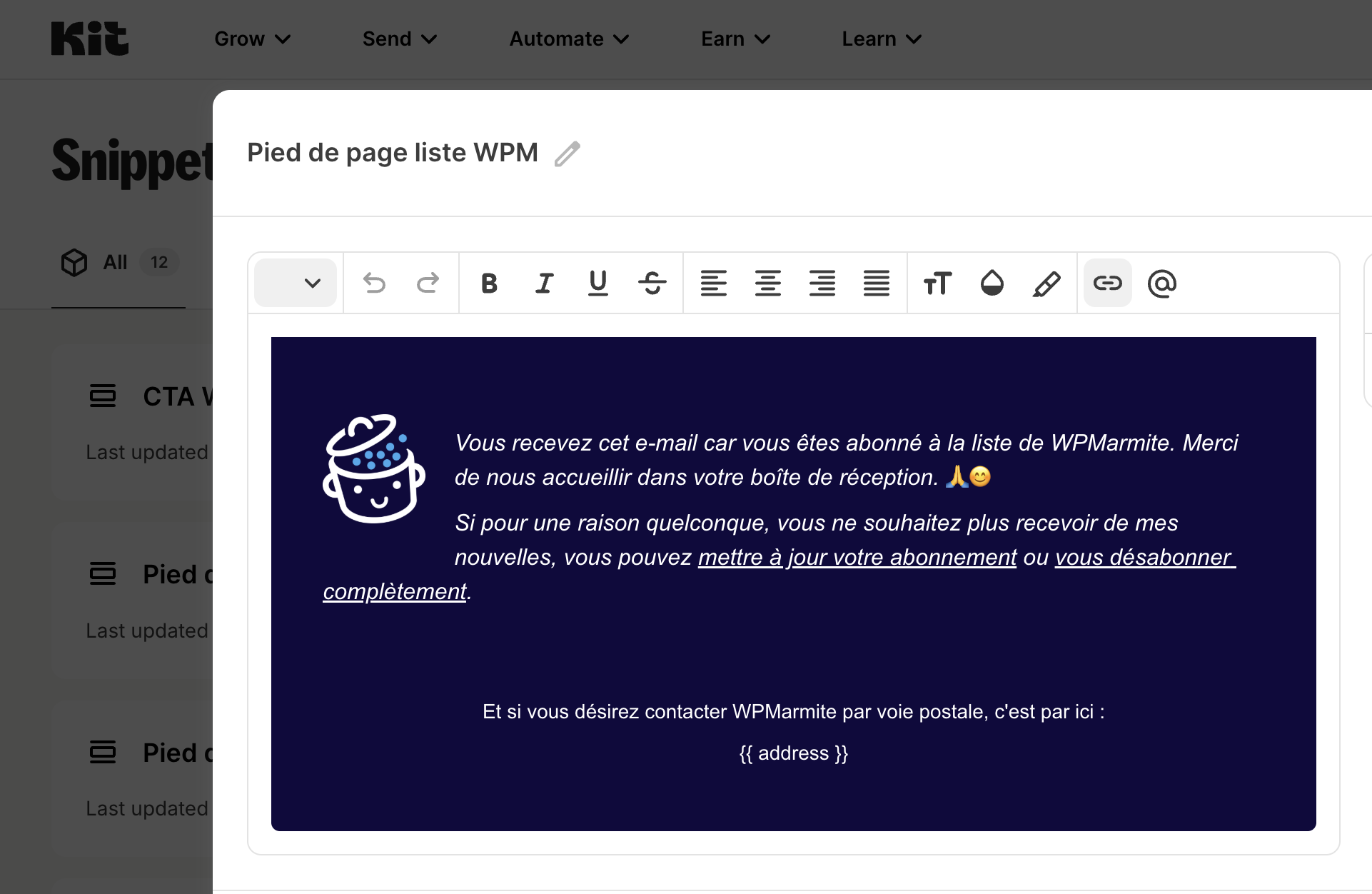 Les snippets dans Kit : une fonctionnalité dont les autres éditeurs pourraient s'inspirer !