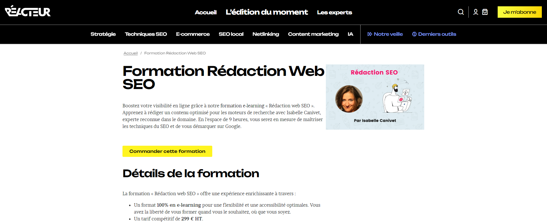 La formation Rédaction web SEO du Reacteur