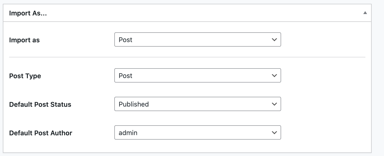 Import settings in Air WP Sync.