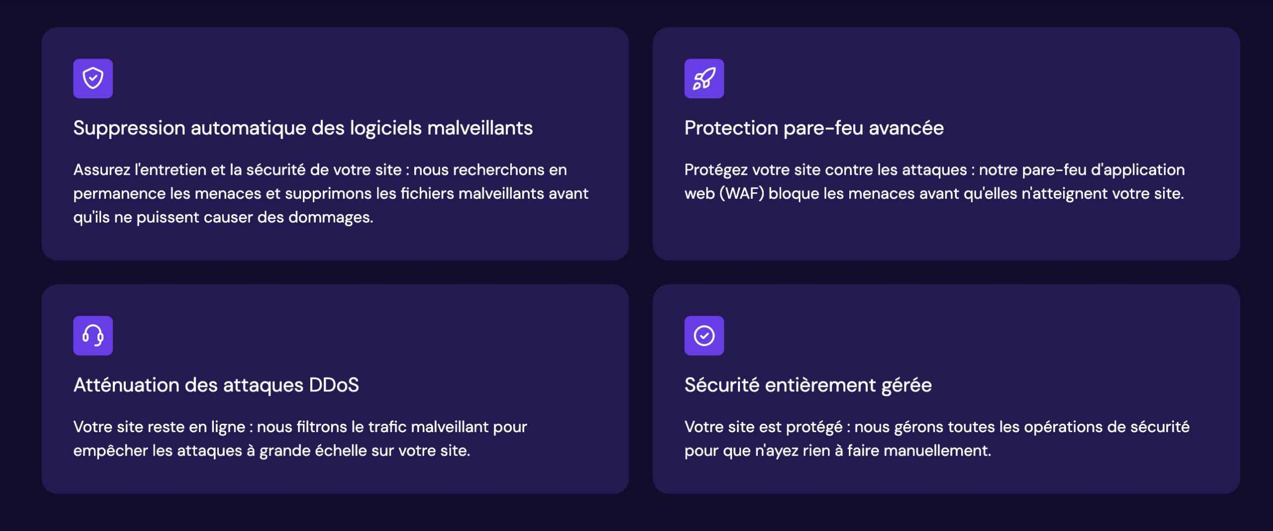 Options de sécurité proposées par Hostinger.