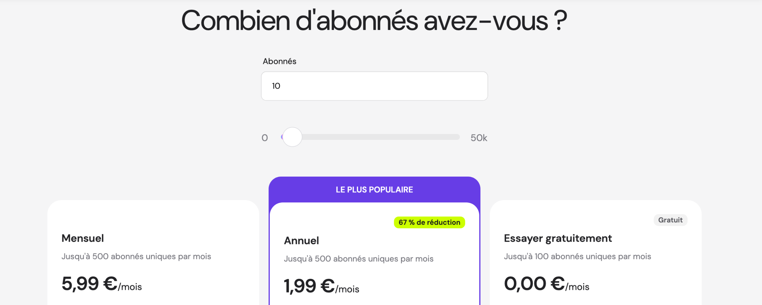 Prix d'Hostinger Reach.