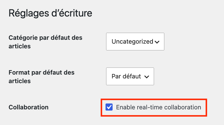 Activer la collaboration en temps réel avec WordPress 7.0