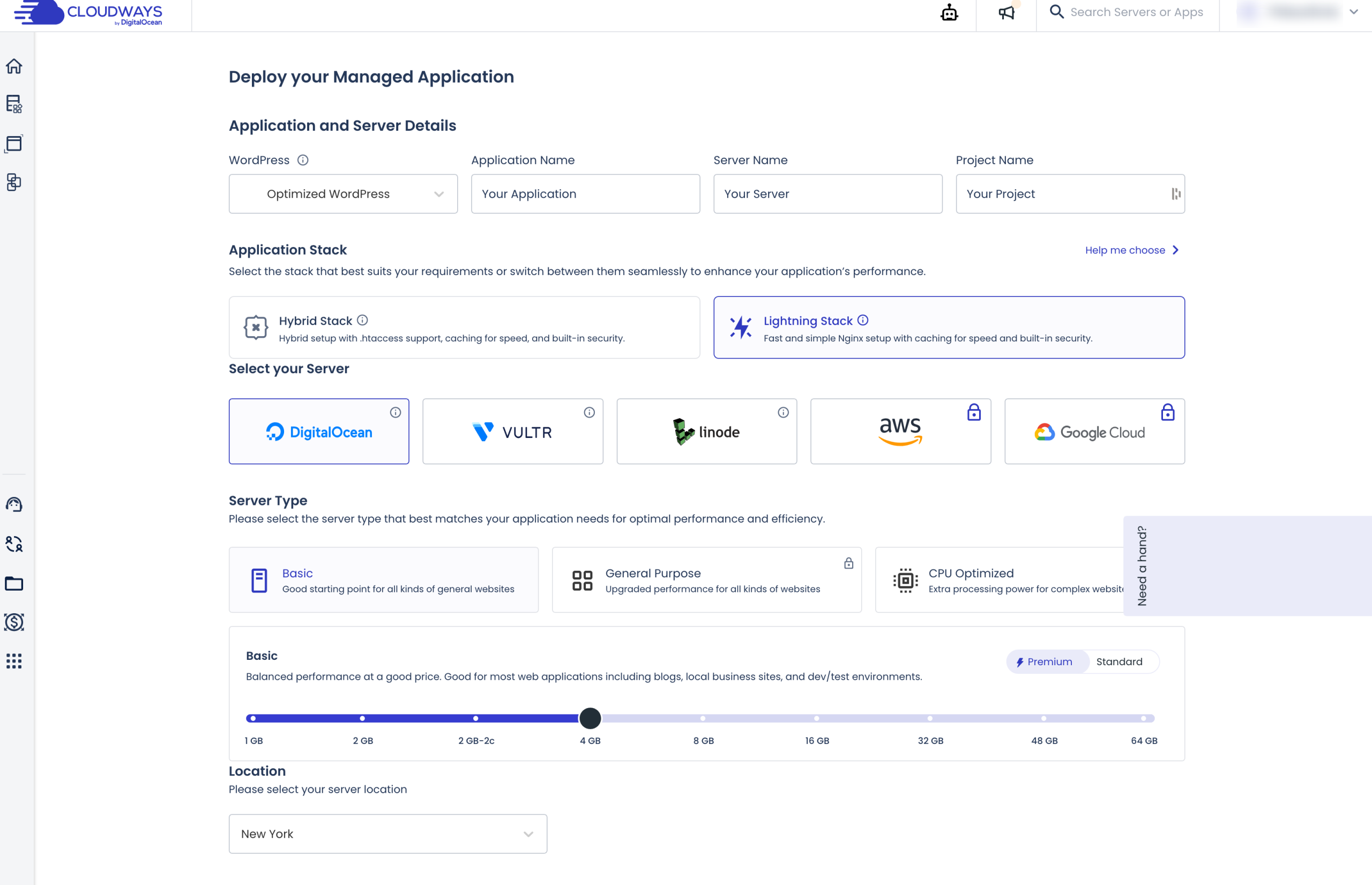 Cloudways dashboard.