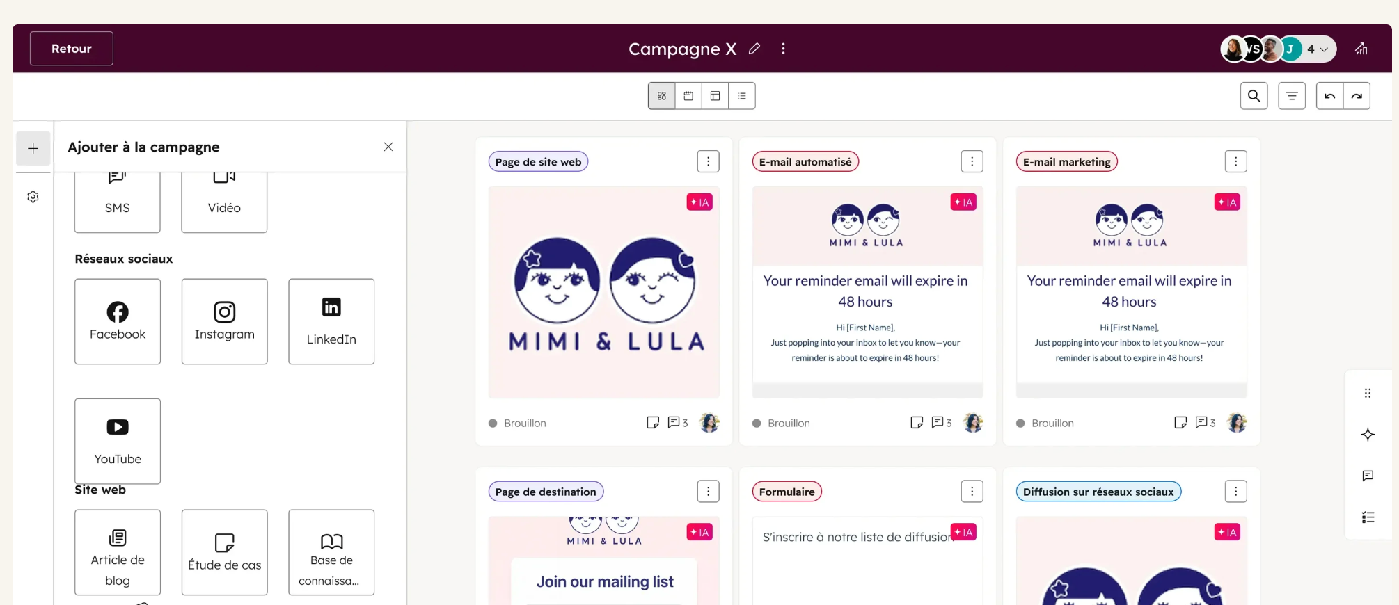 Le Marketing Hub de HubSpot CRM.