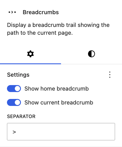 Breadcrumbs block on WordPress