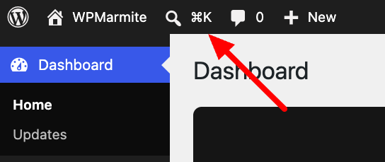 A button to access the command palette