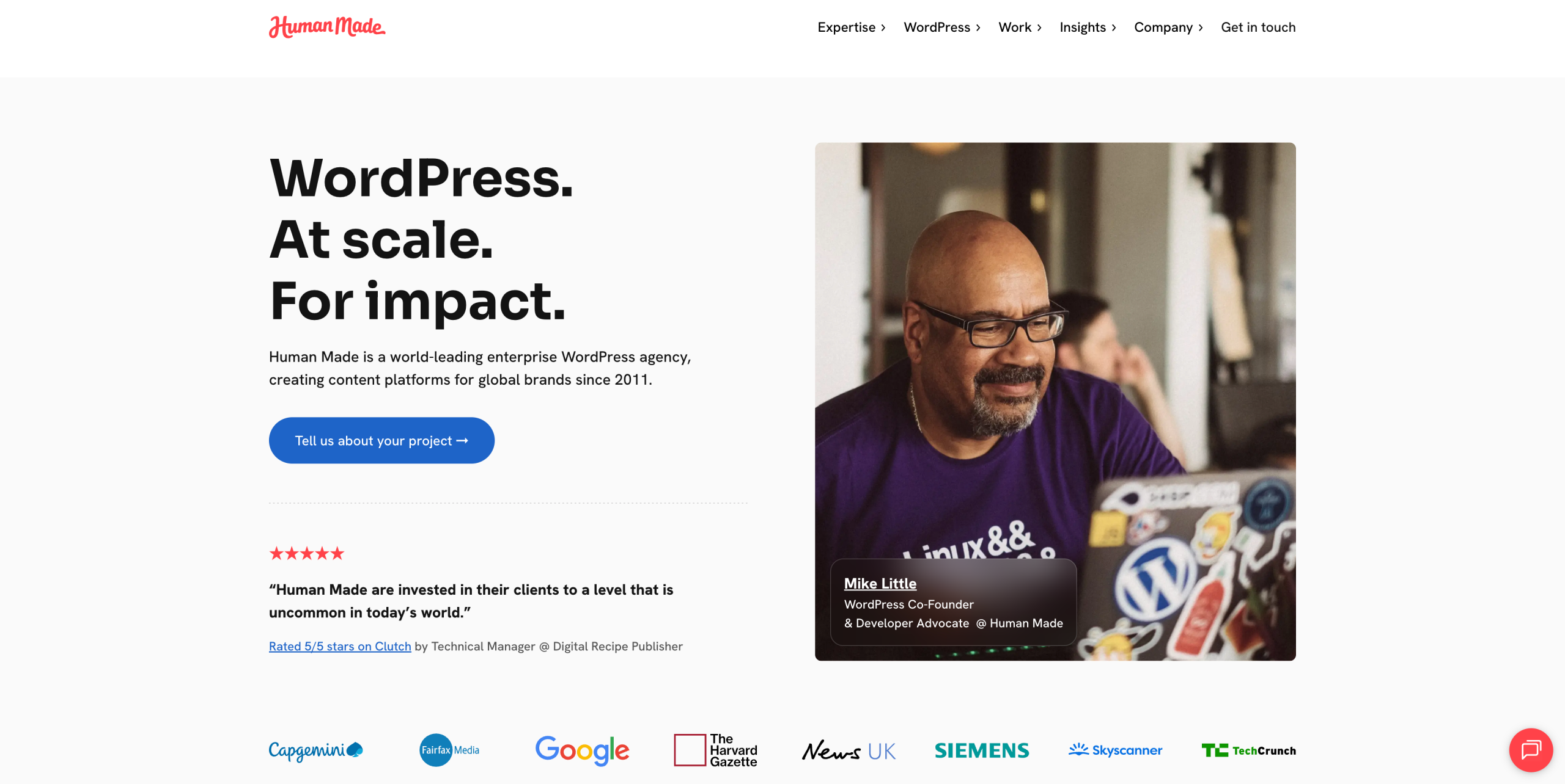 The Human Made agency's website