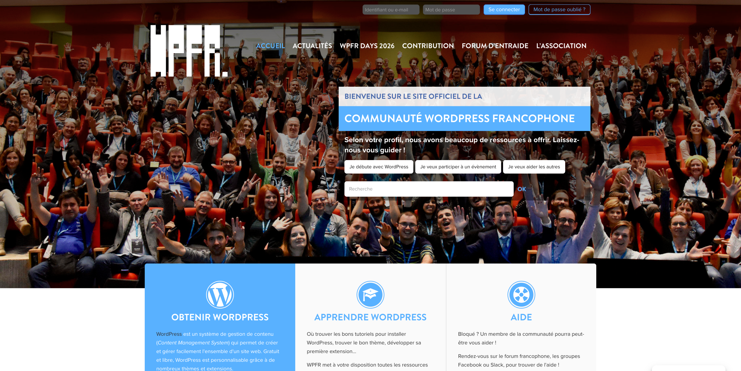 Le site de l'association WPFR