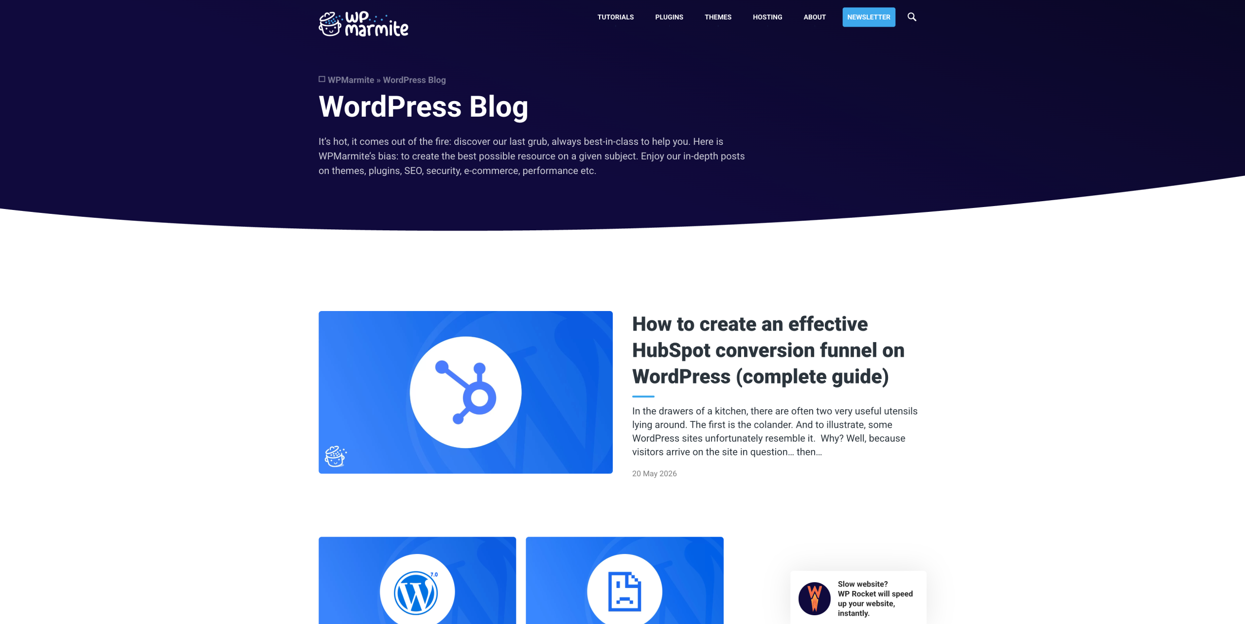The homepage of WPMarmite's blog