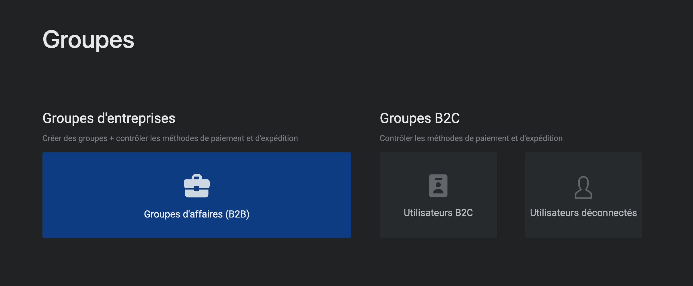 Création de groupes sur B2BKing.