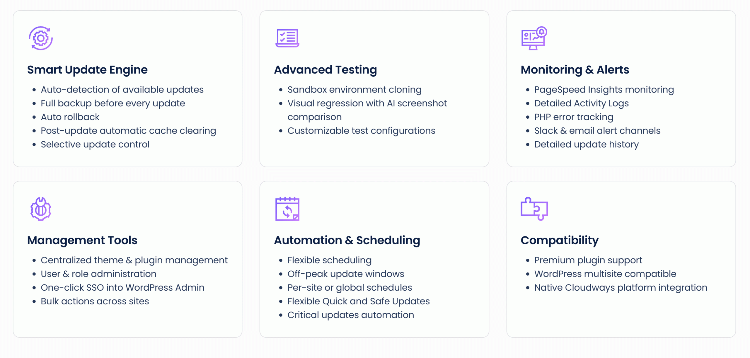 Fonctionnalités du Cloudways Site Manager.